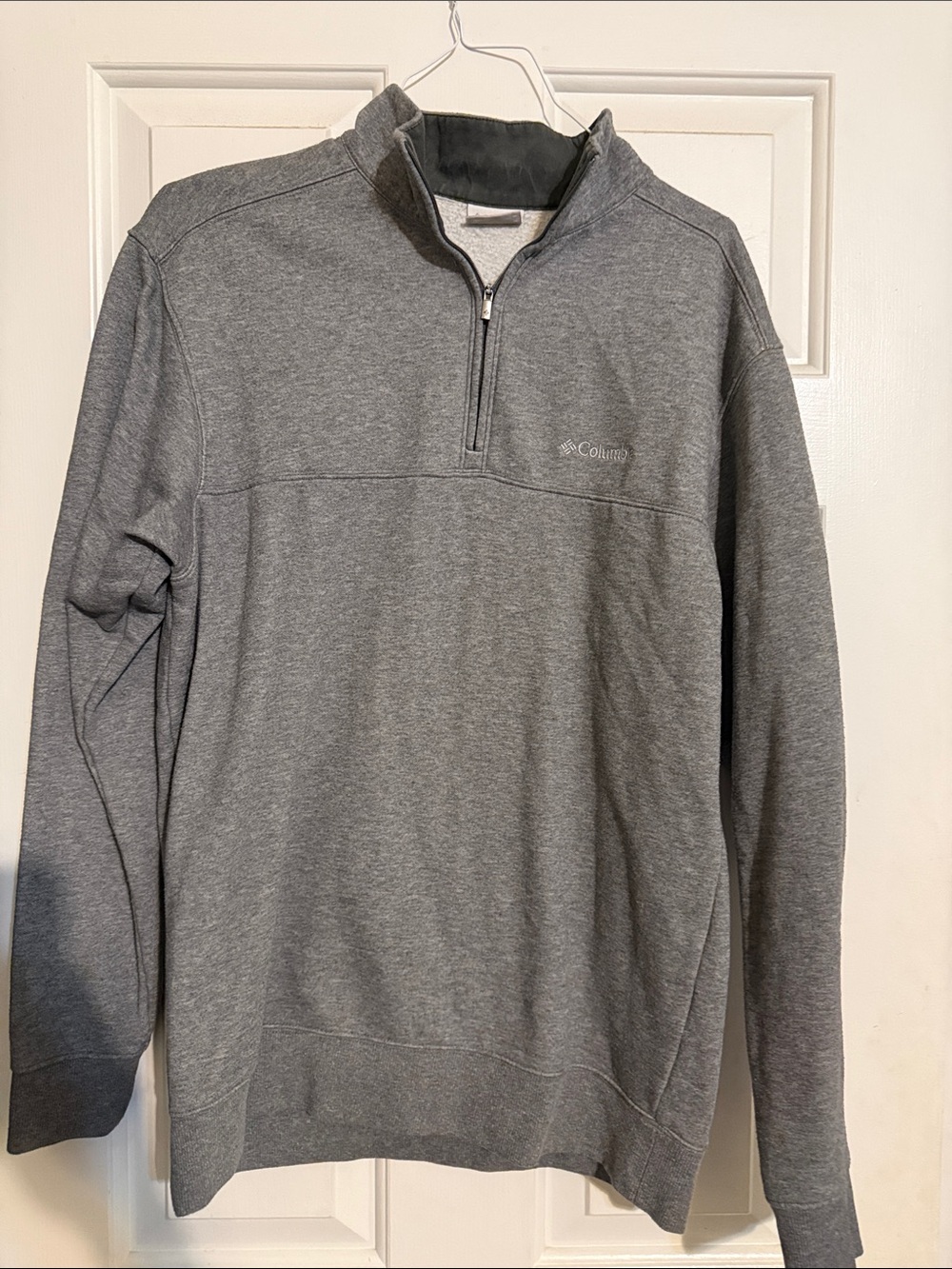 Men’s Med Columbia Heather Gray Quarter-Zip Pullover